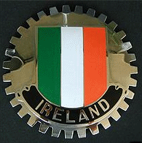 Our Irish Flag, Single-Unit,  Enamaled Car Grill Badge