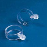 The two clear "EZ Mount" flag rings that come with the basic 6 foot flag pole set from your smALL FLAGs store.