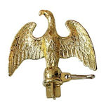 The gold gilt finish plastic slip-fit eagle that comes with the basic 5 foot flag pole set from your smALL FLAGs store.