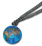 The Natural Earth Marble on a stainless steel chain.
